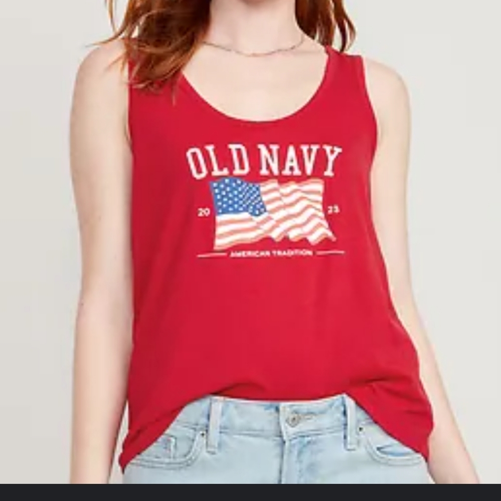 7. Red American flag tank NWT